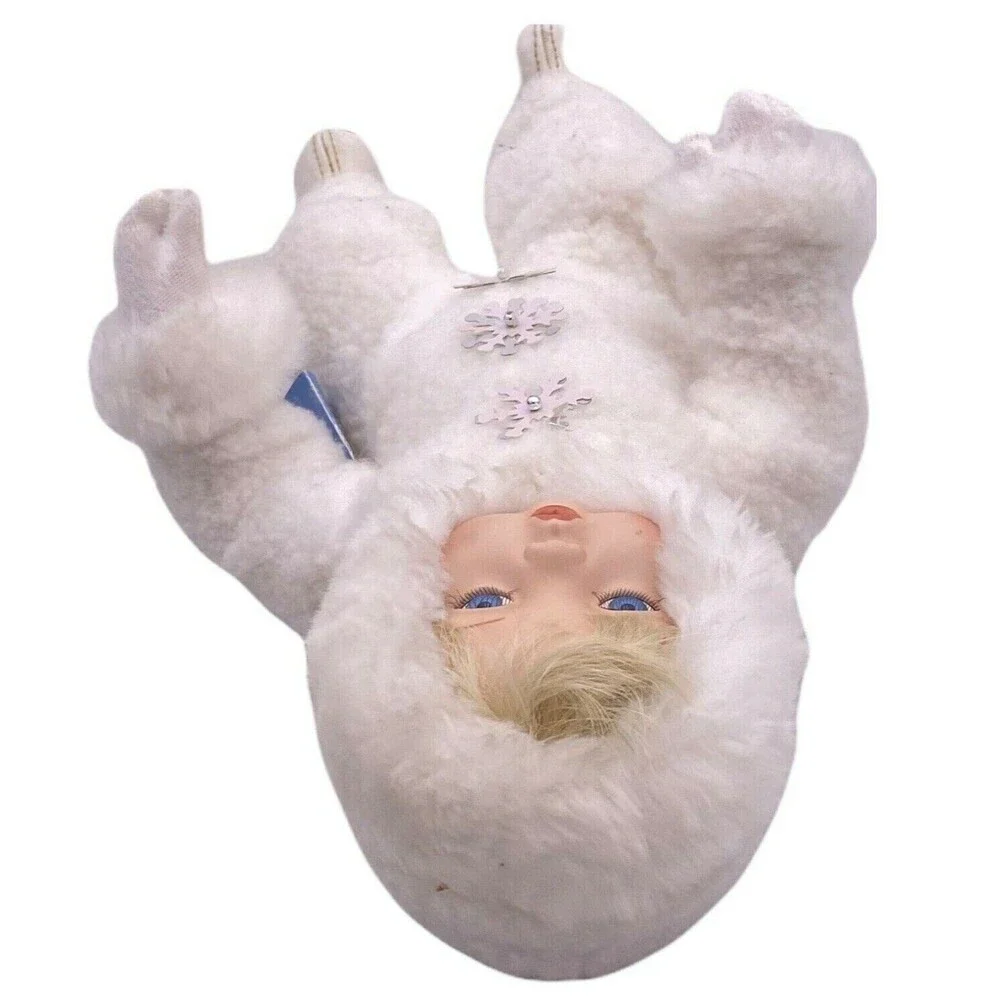 Vintage 1995 Ashton Drake SnowBabies Porcelain Doll Titus Tomescu White Snowsuit